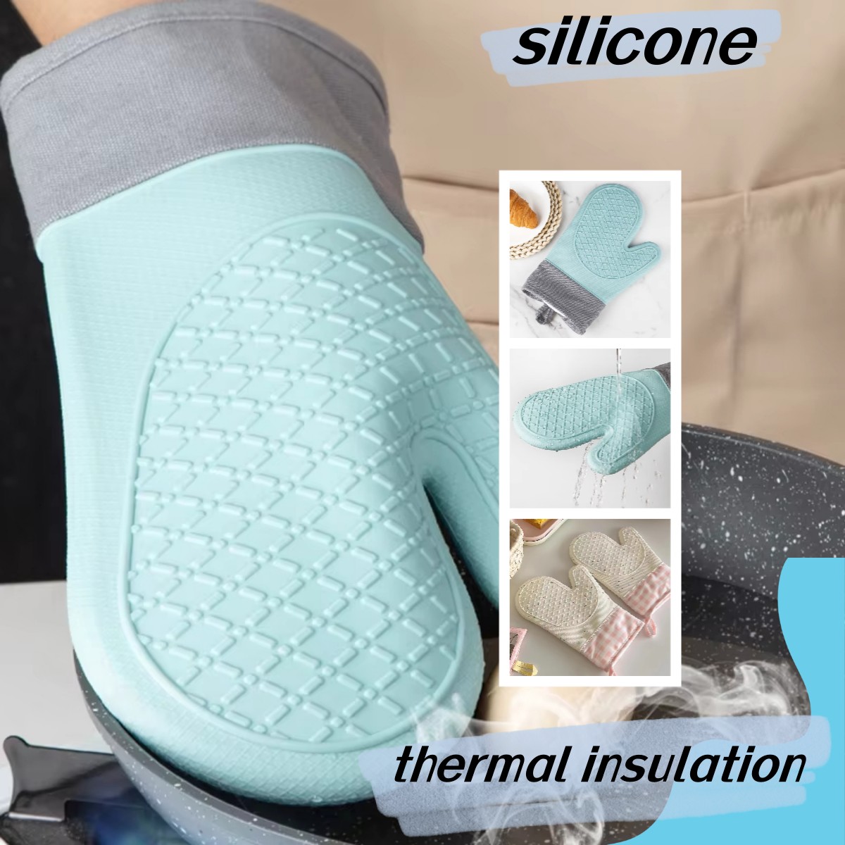Oven Mitt Silicone - 1 szt. Urocza silikonowa rękawica kuchenna
