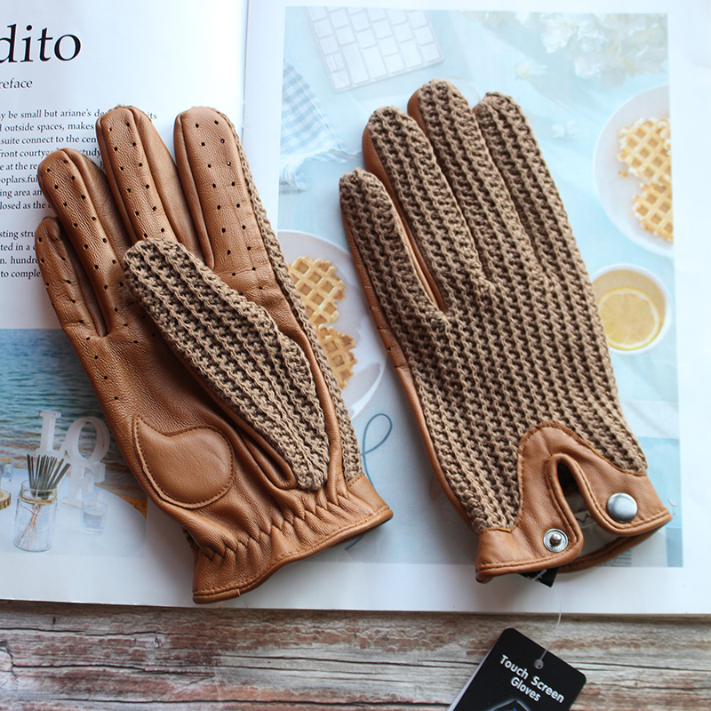Leather Driving Glove - Wysokiej jakości nowe męskie skórzane rękawice