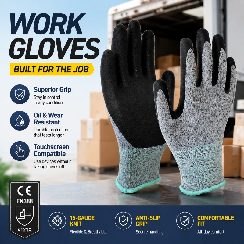Nitrile Mechanic Glove - Rękawice robocze z poliestru powlekanego nitrylem,